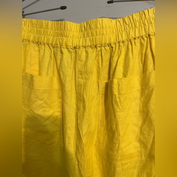 Universal Standard Womens Plus Yellow Linen Blend Pull On Shorts Size M NWT - Picture 8 of 13